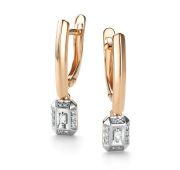 26520-100-2,86 Серьги с бриллиантами бренд Алькор (Au 585)