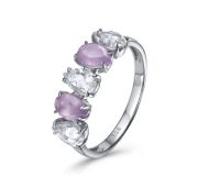 11-855-0100 Кольцо дорожка с горным хрусталем и кварцем бренд Kabarovsky (Серебро 925)