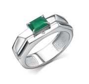 01-5027/БРАГ-00-3,39 Кольцо с агатом и бриллиантом бренд Алькор (Серебро 925)