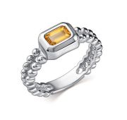 01-5028/00ЦТ-00 Кольцо с цитрином бренд Алькор (Серебро 925)