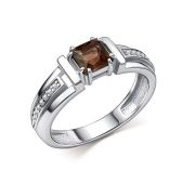 01-5158/00РТ-00 Кольцо с раух топазом бренд Алькор (Серебро 925)