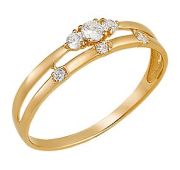 К24801 Кольцо с фианитами (Au 585)