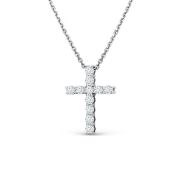 Ц5110-220-3,22 Колье крест с бриллиантами бренд Империал (Au 585)