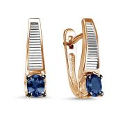 С0907-102-2,92 Серьги с сапфиром бренд Империал (Au 585)