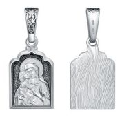 21-000974-115000 Подвеска икона Божьей Матери Федоровская (Серебро 925)