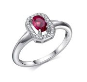 01-4564/000Р-00-2,24 Кольцо с рубином бренд Алькор (Серебро 925)