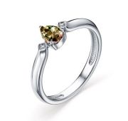 01-3470/БРСТ-00-2,00 Кольцо с султанитом и бриллиантами бренд Алькор (Серебро 925)