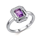01-4854/00АМ-00 Кольцо с аметистом бренд Алькор (Серебро 925)