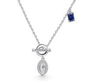 06-4623/0ГТС-00-3,68 Колье с сапфиром бренд Алькор (Серебро 925)