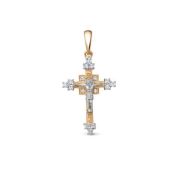 8040-151-00-00-1,54 Подвеска крест с бриллиантами бренд Vesna (Au 585)