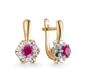 22177-151-05-00-3,75 Серьги с рубином бренд Vesna (Au 585)