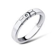 01-3887/000Б-00-2,09 Кольцо с бриллиантом бренд Алькор (Серебро 925)