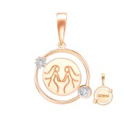 09-63-0058-00 Подвеска знак зодиака близнецы бренд Zolotye uzory (Au 585)