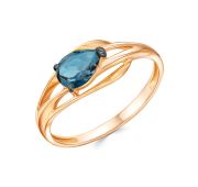 02-51-0448-09 Кольцо с лондон топазом бренд Zolotye uzory (Au 585)