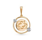 09-63-0043-00 Подвеска знак зодиака рыбы бренд Zolotye uzory (Au 585)