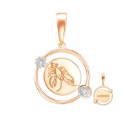 09-63-0057-00 Подвеска знак зодиака рак бренд Zolotye uzory (Au 585)