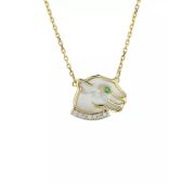 12-Т8-6001П-1-01-2,17 Колье с изумрудом и перламутром бренд Violet (Au 585)