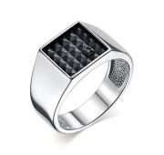 01-2703/00ЧБ-17-6,19 Кольцо мужское с бриллиантом бренд Алькор (Серебро 925)