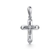 03-5265/000Б-00-1,29 Подвеска крест с бриллиантом бренд Алькор (Серебро 925)