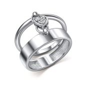 01-5805/000Б-00-4,36 Кольцо сердце с бриллиантом бренд Алькор (Серебро 925)