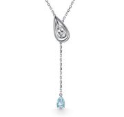 06-5772/ГХТБ-00 Колье с топазом и горным хрусталем бренд Алькор (Серебро 925)