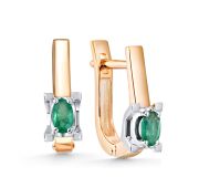 43-212-060-2,63 Серьги с изумрудом бренд ДНК (Au 585)