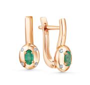 111-210-160-2,64 Серьги с изумрудом бренд ДНК (Au 585)