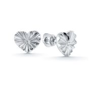 109-620-100-1,67 Серьги пуссеты сердце с бриллиантом бренд ДНК (Au 585)