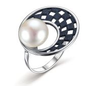 51921S1B Кольцо с жемчугом и эмалью бренд De Fleur (Серебро 925)