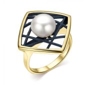 51843Y1U Кольцо с жемчугом и эмалью бренд De Fleur (Серебро 925)