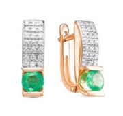 2488-151-04-00 Серьги золотые с изумрудами бренд Vesna (Au 585)