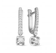 3496-21001 4,49 Серьги с бриллиантами из белого золота бренд Brilliant Style (Au 585)