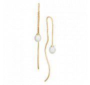 19228 Серьги продевки с жемчугом (Au 585)