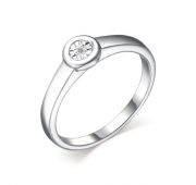 01-2201/000Б-00 Кольцо помолвочное с бриллиантом бренд Алькор (Серебро 925)