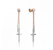 02-4395-00-401-1111-42 Серьги пуссеты крест бренд Platina (Au 585)