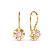 128668 Серьги из золота детские бренд Delta (Au 585)