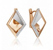 02-4605-00-401-1111-23 Серьги из золота с фианитами бренд Platina (Au 585)