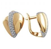 Серьги золотые с фианитами бренд Sanis