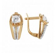 01-214663 Серьги золотые с фианитами бренд Sanis (Au 585)