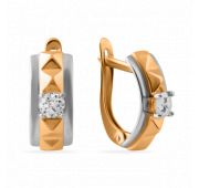 01-215867 Серьги золотые с фианитами бренд Sanis (Au 585)