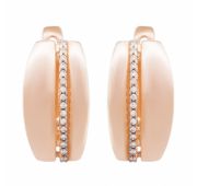 Серьги золотые с фианитами бренд Sanis