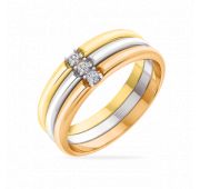 08-116990 Кольцо золотое с фианитами бренд Sanis (Au 585)