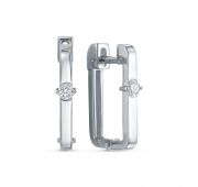 3993-21001-4,25 Серьги из белого золота с бриллиантами бренд Brilliant Style (Au 585)