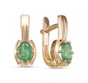 02-3373/1-3,04 Серьги золотые с изумрудами (Au 585)