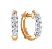 2-727-10-3,36 Серьги конго с бриллиантами бренд Первая Бриллиантовая Компания (Au 585)