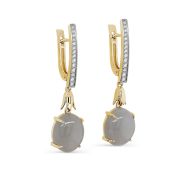 12-21660-8700-6,72 Серьги с лунным камнем бренд Kabarovsky (Au 585)