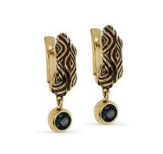 12-21518-1189-5,0 Серьги с сапфирами бренд Kabarovsky (Au 585)