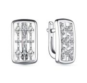 02-3943/00КЦ-00 Серьги с фианитами бренд Алькор (Серебро 925)