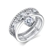 01-3876/00СВ-00 Кольцо с фианитами бренд Алькор (Серебро 925)