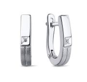 02-3884/000Б-00-3,15 Серьги с бриллиантами бренд Алькор (Серебро 925)